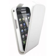 Кожен калъф тип Flip за Samsung Galaxy ACE S5830 - Бял