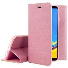 Луксозен кожен калъф Flip тефтер Vennus за Samsung Galaxy A7 2018 A750F - розов