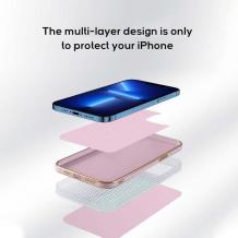 Луксозен гръб / кейс / Protect case за Samsung Galaxy A36 5G - розов / златист кант