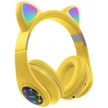 Стерео слушалки Bluetooth Cat Ear / Wireless Headphones / безжични слушалки Cat Ear M2 - жълти