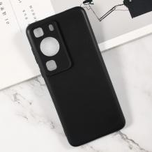 Силиконов калъф / гръб / кейс TPU Silicone Soft Cover case за Huawei P60 Pro - черен със защита за камерата