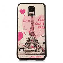Силиконов калъф / гръб / TPU за Samsung Galaxy S5 G900 / Galaxy S5 Neo G903 - Heart Eiffel Tower / имитиращ кожа