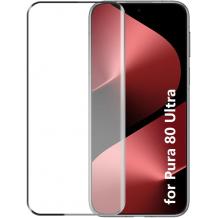 5D full cover Tempered glass Full Glue screen protector Huawei Pura 80 Ultra / Huawei Pura 80 Pro / Извит стъклен скрийн протектор с лепило от вътрешната страна за Huawei Pura 80 Ultra - черен кант