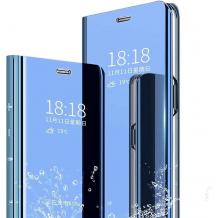 Луксозен калъф Clear View Cover с твърд гръб за Samsung Galaxy A6 Plus 2018 - син