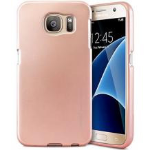 Луксозен силиконов калъф / гръб / TPU MERCURY i-Jelly Case Metallic Finish за Samsung Galaxy S7 Edge G935 - розов