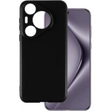 Силиконов калъф / гръб / TPU кейс за Huawei Pura 70 - черен кейс със защита за камерата