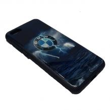 Луксозен твърд гръб 3in1 с Popsocket за Samsung Galaxy J6 2018 - син / BMW