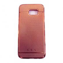 Луксозен силиконов калъф / гръб / TPU за Samsung Galaxy S7 Edge G935 - розов / релефен