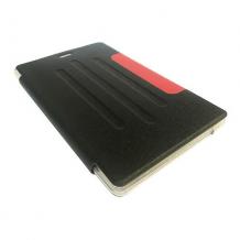 Кожен калъф за таблет със стойка за Apple iPad Mini 4 - черен с червено
