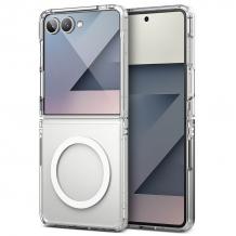 Луксозен гръб / кейс / Crystal Case с безжично зареждане MagSafe за Samsung Galaxy Z Flip 7 - прозрачен