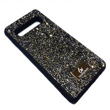 Луксозен твърд гръб с камъни за Samsung Galaxy S10e - Gold