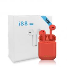 Безжични Bluetooth 5.0 слушалки i88 TWS / In-ear / Smart Touch Control - червени