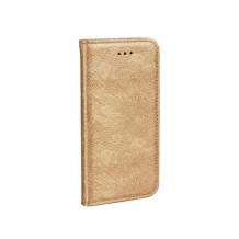 Лукзозен кожен калъф Magic Book със стойка за Huawei Honor 8 Lite - златист / Flexi