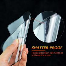 Удароустойчив извит скрийн протектор / 3D Full Cover Pet / за Apple iPhone 12 / 12 Pro 6.1'' - черен кант