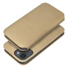 Луксозен кожен калъф Flip тефтер със стойка / Dual Pocket book / за Samsung A54 5G - златист