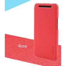 Луксозен кожен калъф Flip тефтер BASEUS за HTC One m7 - червен