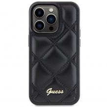 Оригинален калъф / кейс / Guess HC PU Quilted Metal Logo за iPhone 15 Pro Max (6.7) - черен гръб