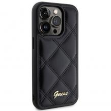 Оригинален калъф / кейс / Guess HC PU Quilted Metal Logo за iPhone 15 Pro Max (6.7) - черен гръб