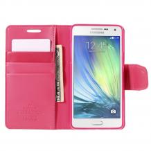 Луксозен кожен калъф Flip тефтер със стойка Mercury Goospery Sonata Diary Case за Samsung Galaxy J5 J500 - цикламен