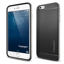 Силиконов гръб SPIGEN SGP Neo Hybrid за Apple iPhone 6 Plus / iPhone 6S Plus - черен / сребрист кант