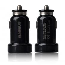 Универсално зарядно за кола Baseus Tiny Series double Car Charger / Input: 12-24V / Output: USB1: 5V-3A; USB2: 5V-3A - черно