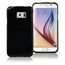 Твърд гръб / капак / със силиконов кант за Samsung Galaxy S6 Edge G925 - черен