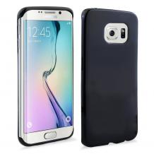 Силиконов калъф / гръб / TPU за Samsung Galaxy S6 Edge G925 - черен / гланц