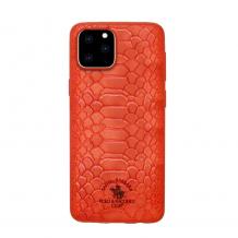 Луксозен твърд гръб със силиконова кант за Apple iPhone 11 Pro Max 6.5" - Santa Barbara Polo Club / Red Snake