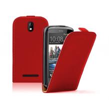 Кожен калъф Flip тефтер за HTC Desire 500 - червен
