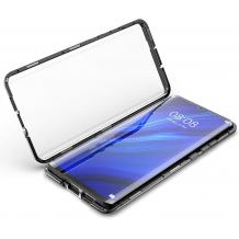 Магнитен калъф Bumper Case 360° FULL за Xiaomi Redmi Note 14 Pro Plus - прозрачен / черна рамка