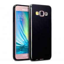 Силиконов калъф / гръб / TPU за Samsung Galaxy J3 - черен / гланц