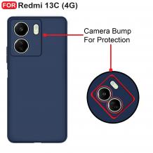 Силиконов калъф / гръб / TPU кейс за Xiaomi Redmi 13C 4G - тъмносин кейс със защита за камерата
