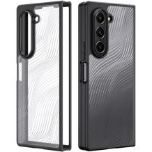 Луксозен силиконов калъф / кейс / Premium Case за Samsung Galaxy Z Fold 6 - прозрачен / черна рамка