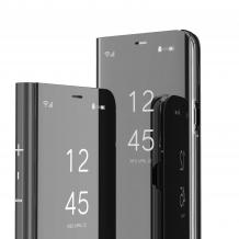 Луксозен калъф Clear View Cover с твърд гръб за Samsung Galaxy J6 Plus 2018 - черен