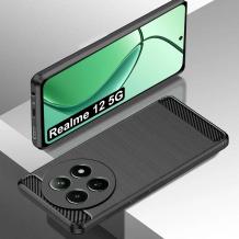 Силиконов калъф / гръб / кейс за Realme 12 5G - черен / carbon