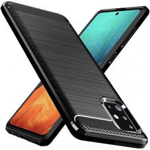 Силиконов калъф / гръб / TPU за Samsung Galaxy A71 - черен / carbon