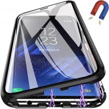 Магнитен калъф Bumper Case 360° FULL за Samsung Galaxy S25 Ultra - прозрачен / черна рамка