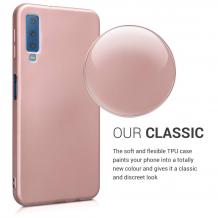 Силиконов калъф / гръб / TPU за Samsung Galaxy A7 2018 A750F - Rose Gold / мат