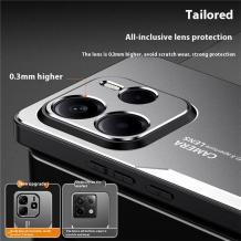 Луксозен гръб Metal TPU Case за Xiaomi Redmi Note 14 - черен / синьо