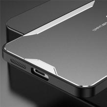 Луксозен гръб Metal TPU Case за Xiaomi Redmi Note 14 - черен / сиво