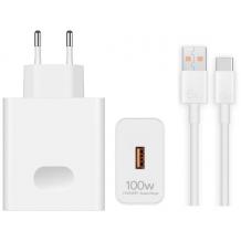 Оригинално зарядно комплект с кабел Super Fast Charging 100W за Huawei Pura 70 Pro / Type-C - бяло