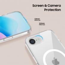 Луксозен гръб / кейс / Embos Case с безжично зареждане MagSafe за Apple iPhone 16e - прозрачен
