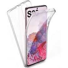 Силиконов калъф / гръб / TPU 360° за Samsung Galaxy S20 - прозрачен / 2 части / лице и гръб