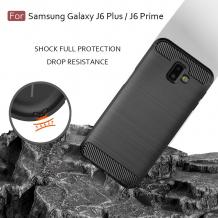 Удароустойчив силиконов калъф за Samsung Galaxy J6 Plus 2018 - черен / Carbon