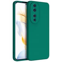 Силиконов калъф / гръб / кейс TPU Silicone Soft Cover case за Honor 90 - тъмнозелен със защита за камерата
