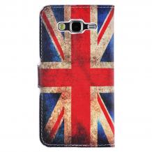 Кожен калъф Flip тефтер Flexi със стойка за Samsung Galaxy J5 J500 - Retro British Flag