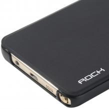 Луксозен кожен калъф тефтер ROCK Touch Series за Samsung Galaxy Note 5 N920 / Samsung Note 5 - черен
