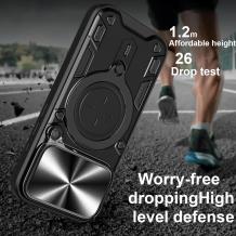 Удароустойчив твърд гръб / Кейс Defender Armor Ring Magnetic Holder lens cover Huawei Pura 80 Ultra 5G / Pura 80 Pro 5G - черен
