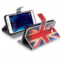 Кожен калъф Flip тефтер Flexi със стойка за Samsung Galaxy J5 J500 - Retro British Flag