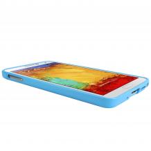 Луксозен силиконов калъф / гръб / TPU Mercury за Samsung Galaxy Note 3 N9000 / Samsung Note III N9005 - JELLY CASE Goospery / светло син с брокат